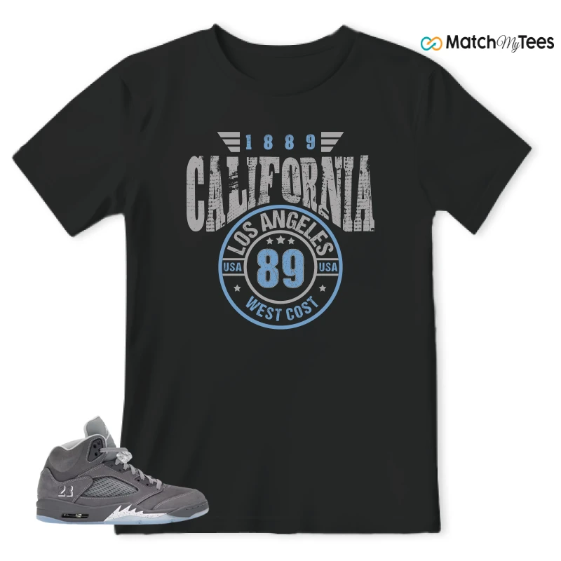NIKE AIR JORDAN 5 RETRO WOLF GREY 2026 SNEAKER Matching Tees t-shirt