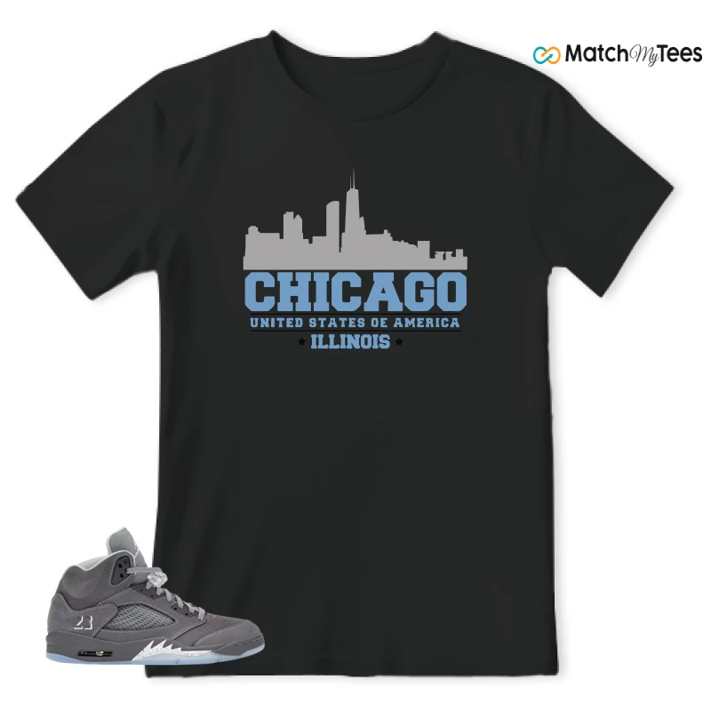 NIKE AIR JORDAN 5 RETRO WOLF GREY 2026 SNEAKER Matching Tees t-shirt