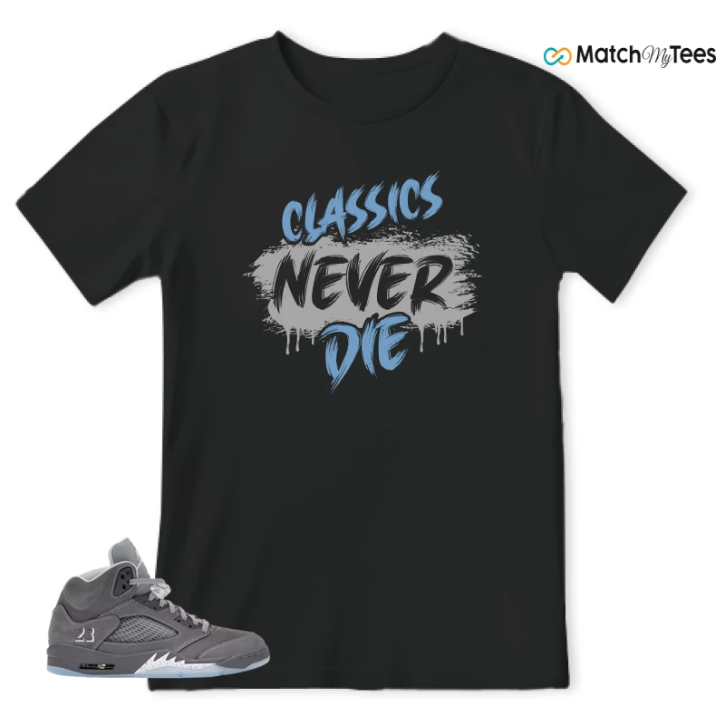 NIKE AIR JORDAN 5 RETRO WOLF GREY 2026 SNEAKER Matching Tees t-shirt