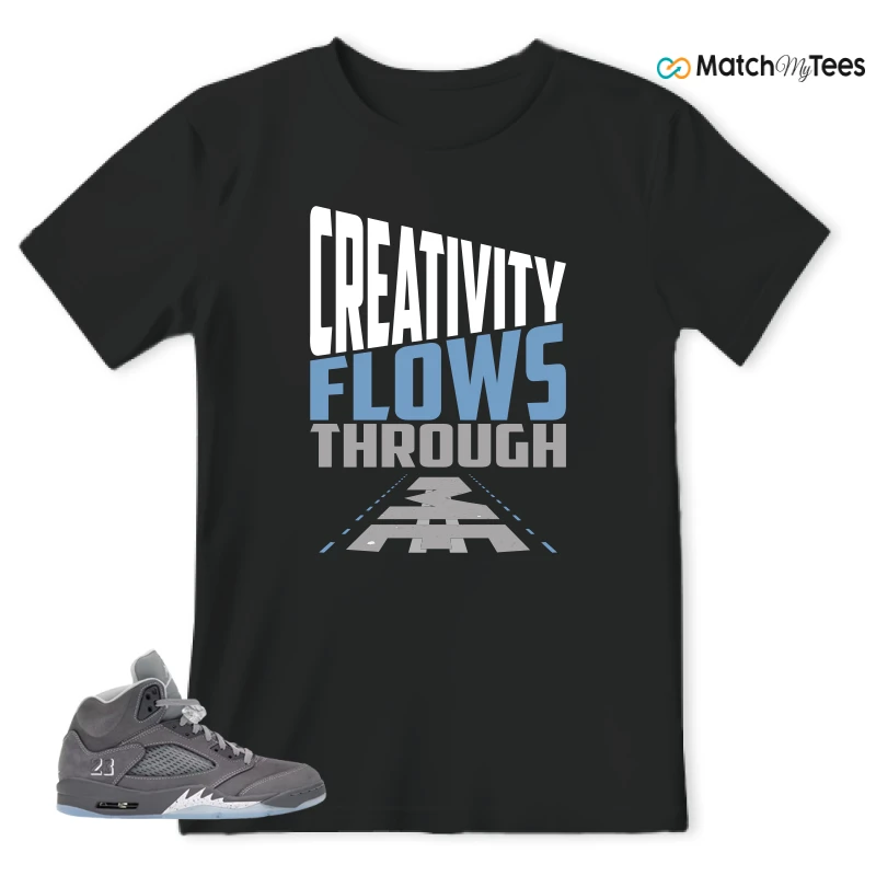 NIKE AIR JORDAN 5 RETRO WOLF GREY 2026 SNEAKER Matching Tees t-shirt