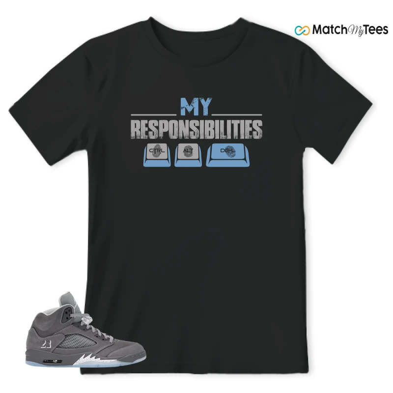 NIKE AIR JORDAN 5 RETRO WOLF GREY 2026 SNEAKER Matching Tees t-shirt