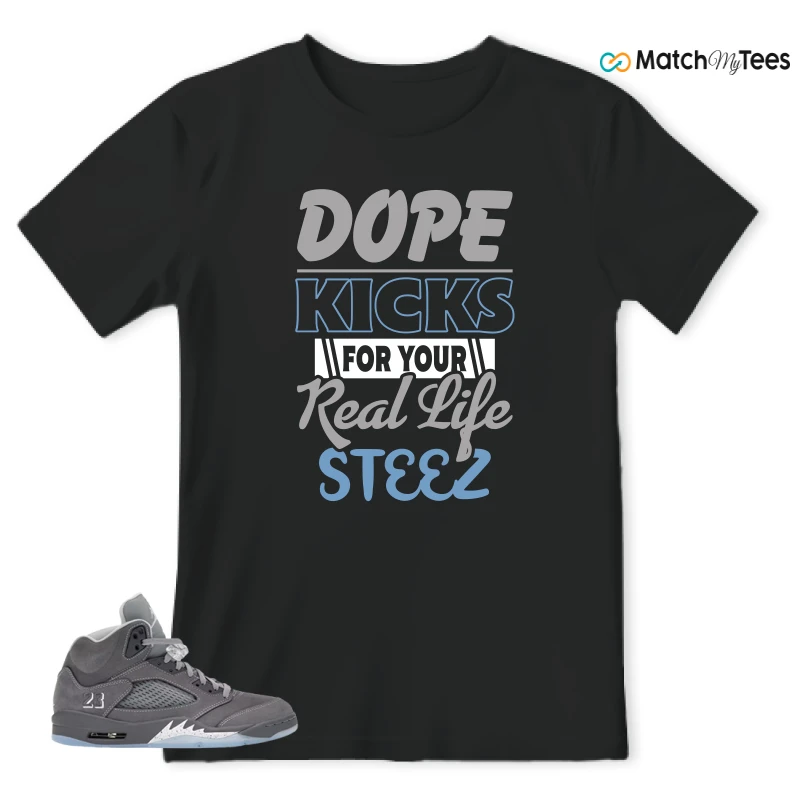 NIKE AIR JORDAN 5 RETRO WOLF GREY 2026 SNEAKER Matching Tees t-shirt