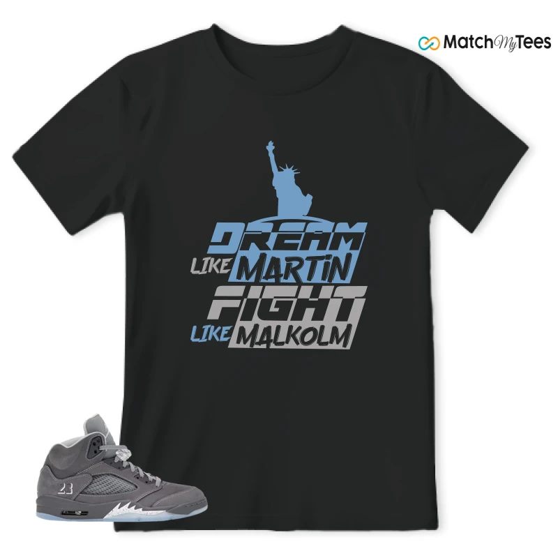NIKE AIR JORDAN 5 RETRO WOLF GREY 2026 SNEAKER Matching Tees t-shirt