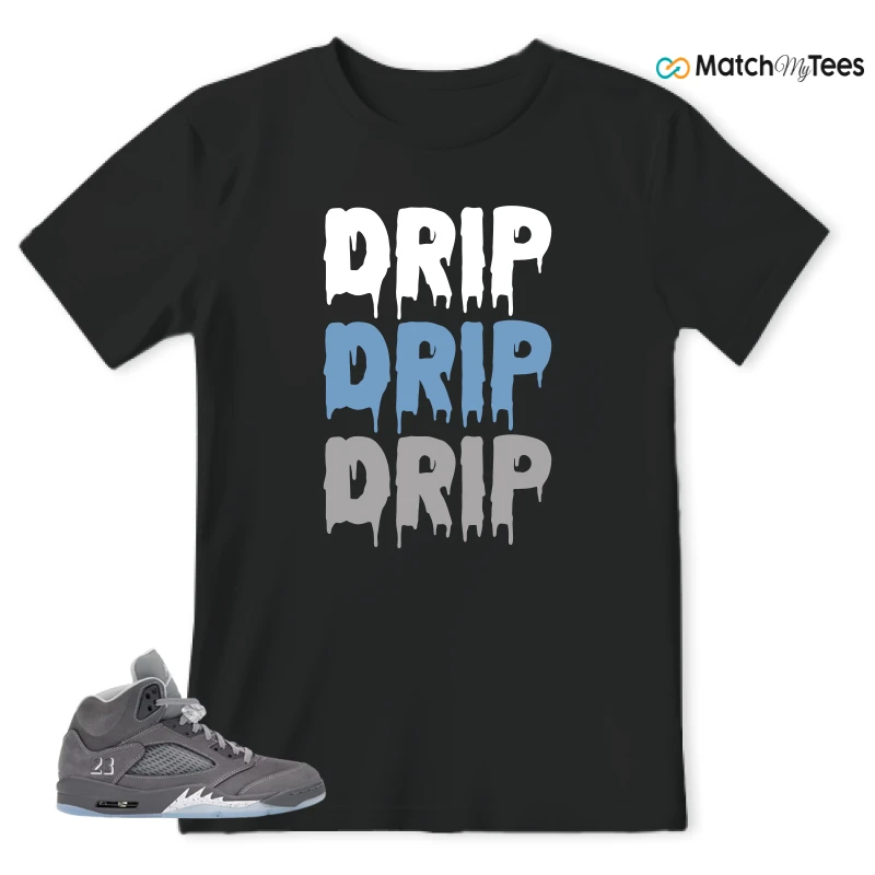 NIKE AIR JORDAN 5 RETRO WOLF GREY 2026 SNEAKER Matching Tees t-shirt