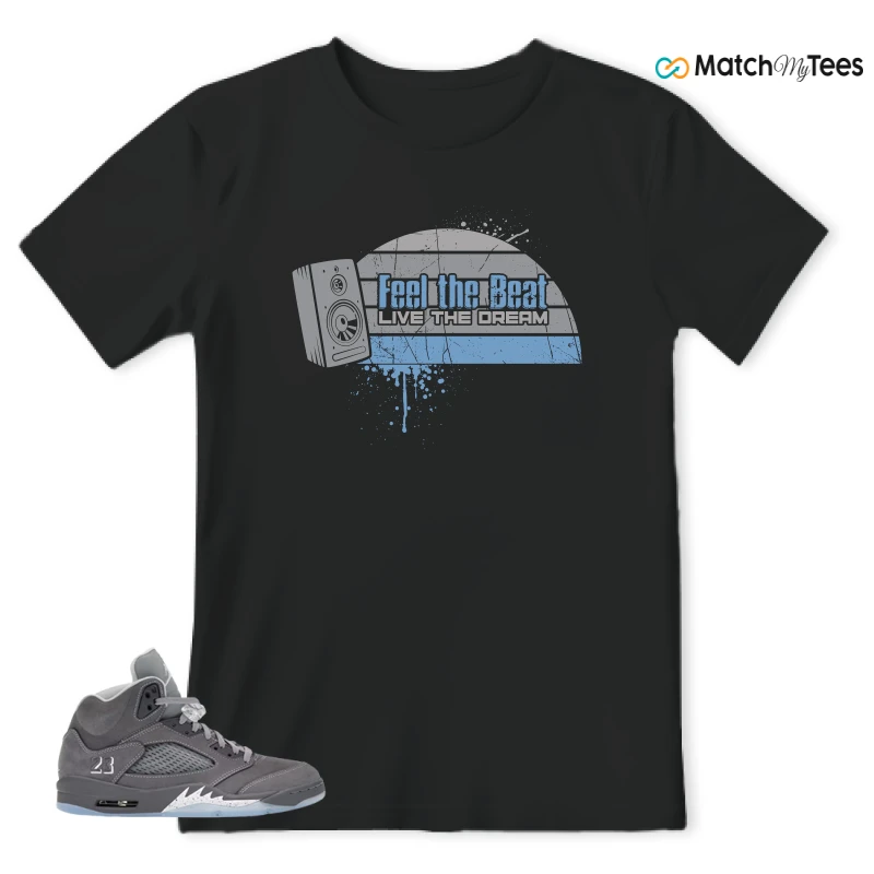 NIKE AIR JORDAN 5 RETRO WOLF GREY 2026 SNEAKER Matching Tees t-shirt