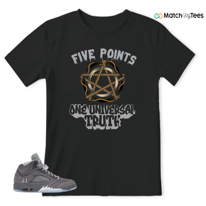 NIKE AIR JORDAN 5 RETRO WOLF GREY 2026 SNEAKER Matching Tees t-shirt