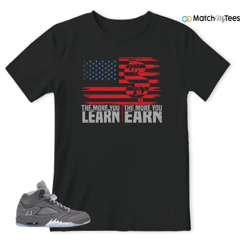 NIKE AIR JORDAN 5 RETRO WOLF GREY 2026 SNEAKER Matching Tees t-shirt