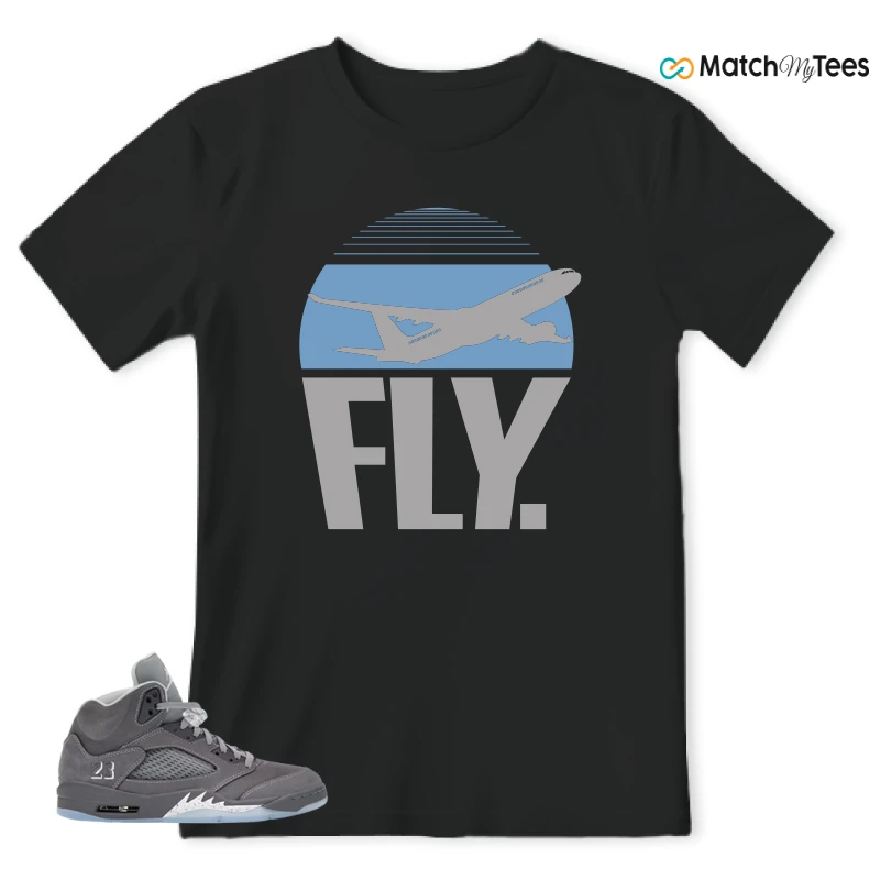 NIKE AIR JORDAN 5 RETRO WOLF GREY 2026 SNEAKER Matching Tees t-shirt