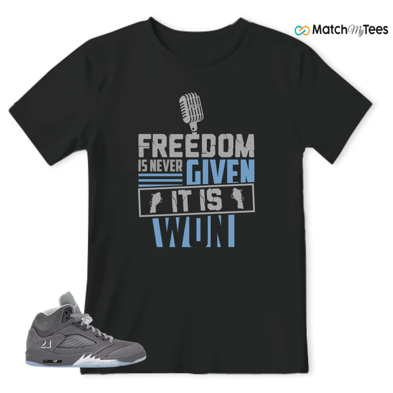 NIKE AIR JORDAN 5 RETRO WOLF GREY 2026 SNEAKER Matching Tees t-shirt