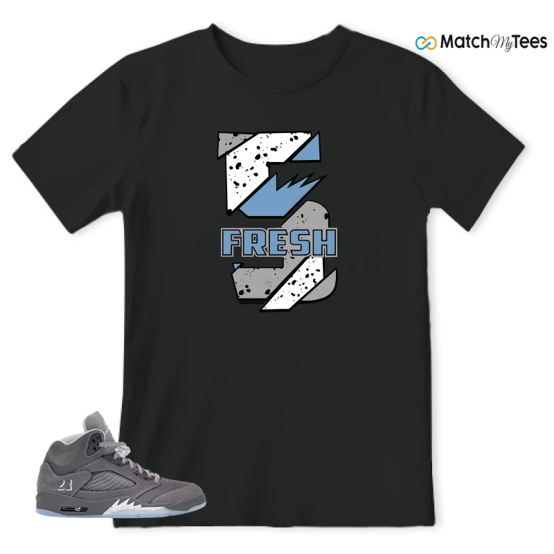 NIKE AIR JORDAN 5 RETRO WOLF GREY 2026 SNEAKER Matching Tees t-shirt
