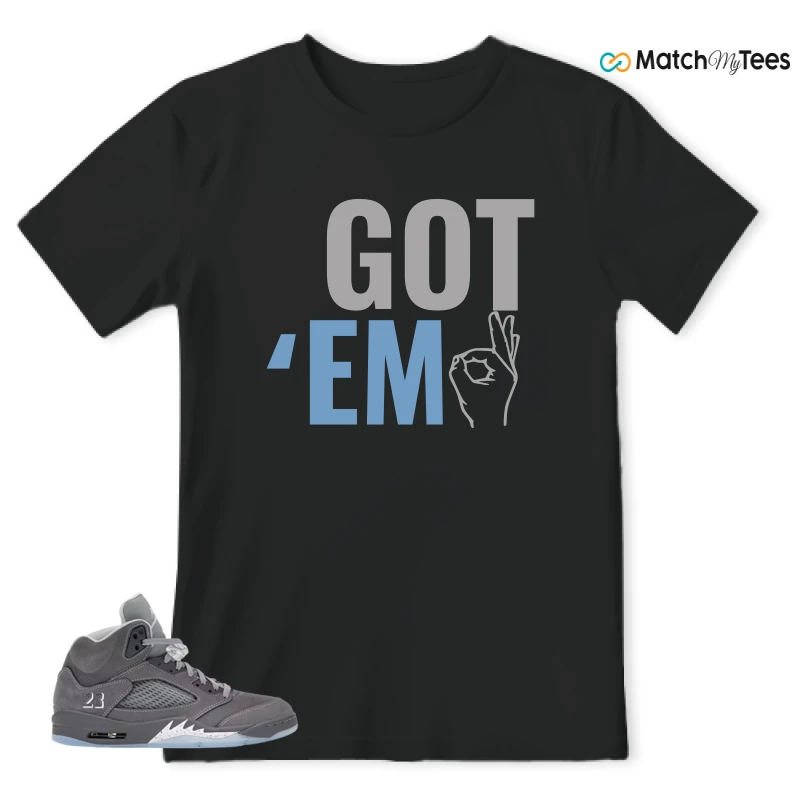 NIKE AIR JORDAN 5 RETRO WOLF GREY 2026 SNEAKER Matching Tees t-shirt