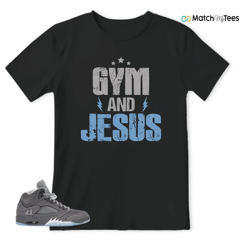 NIKE AIR JORDAN 5 RETRO WOLF GREY 2026 SNEAKER Matching Tees t-shirt