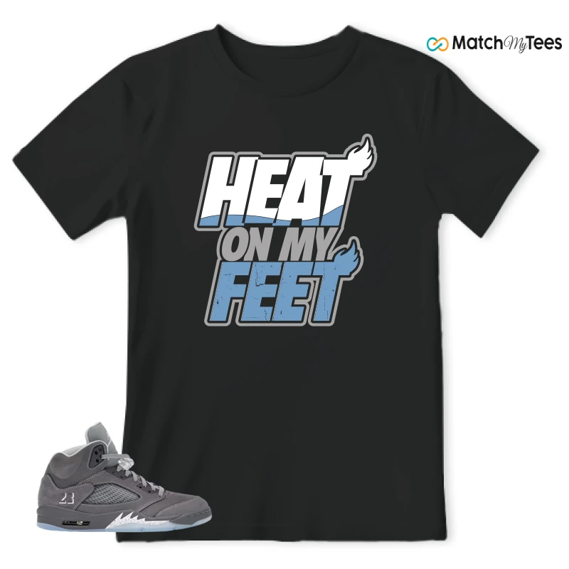 NIKE AIR JORDAN 5 RETRO WOLF GREY 2026 SNEAKER Matching Tees t-shirt