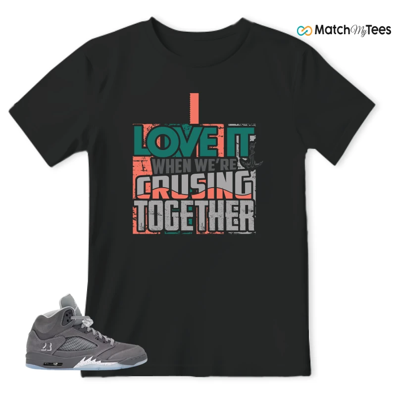 NIKE AIR JORDAN 5 RETRO WOLF GREY 2026 SNEAKER Matching Tees t-shirt