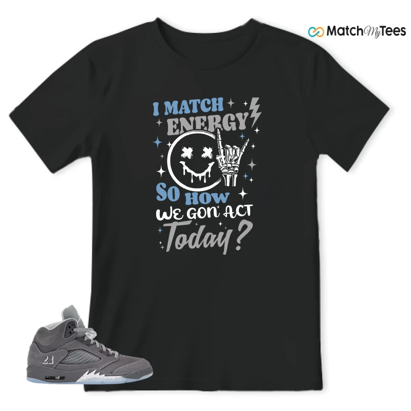 NIKE AIR JORDAN 5 RETRO WOLF GREY 2026 SNEAKER Matching Tees t-shirt