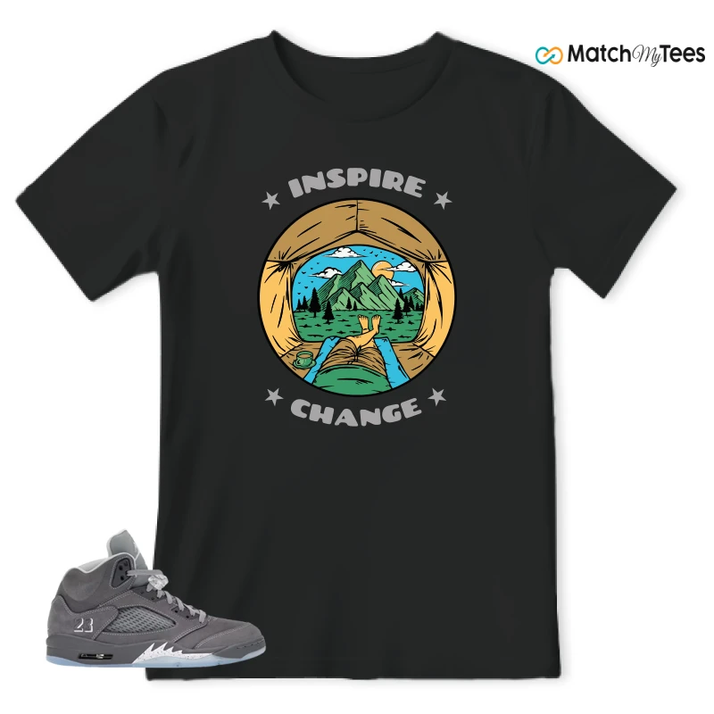 NIKE AIR JORDAN 5 RETRO WOLF GREY 2026 SNEAKER Matching Tees t-shirt