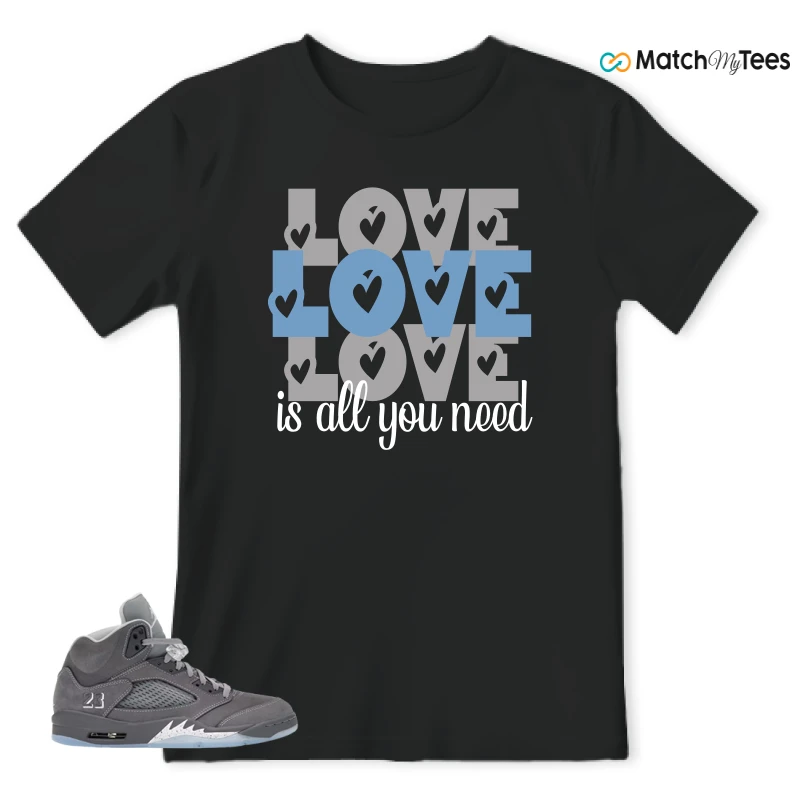 NIKE AIR JORDAN 5 RETRO WOLF GREY 2026 SNEAKER Matching Tees t-shirt
