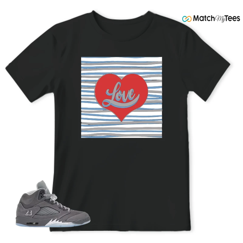 NIKE AIR JORDAN 5 RETRO WOLF GREY 2026 SNEAKER Matching Tees t-shirt