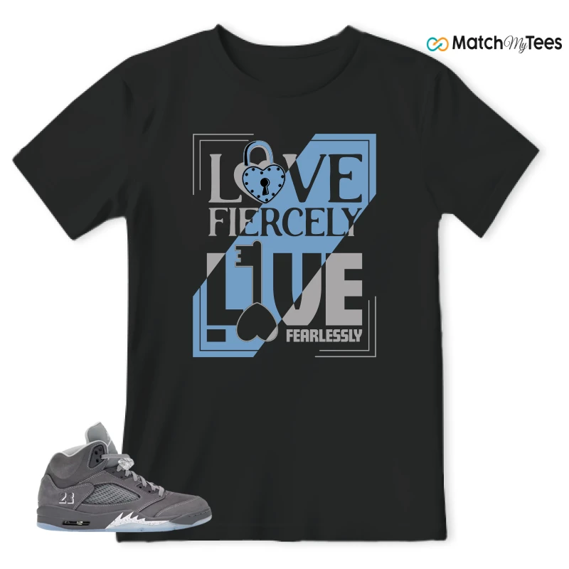 NIKE AIR JORDAN 5 RETRO WOLF GREY 2026 SNEAKER Matching Tees t-shirt