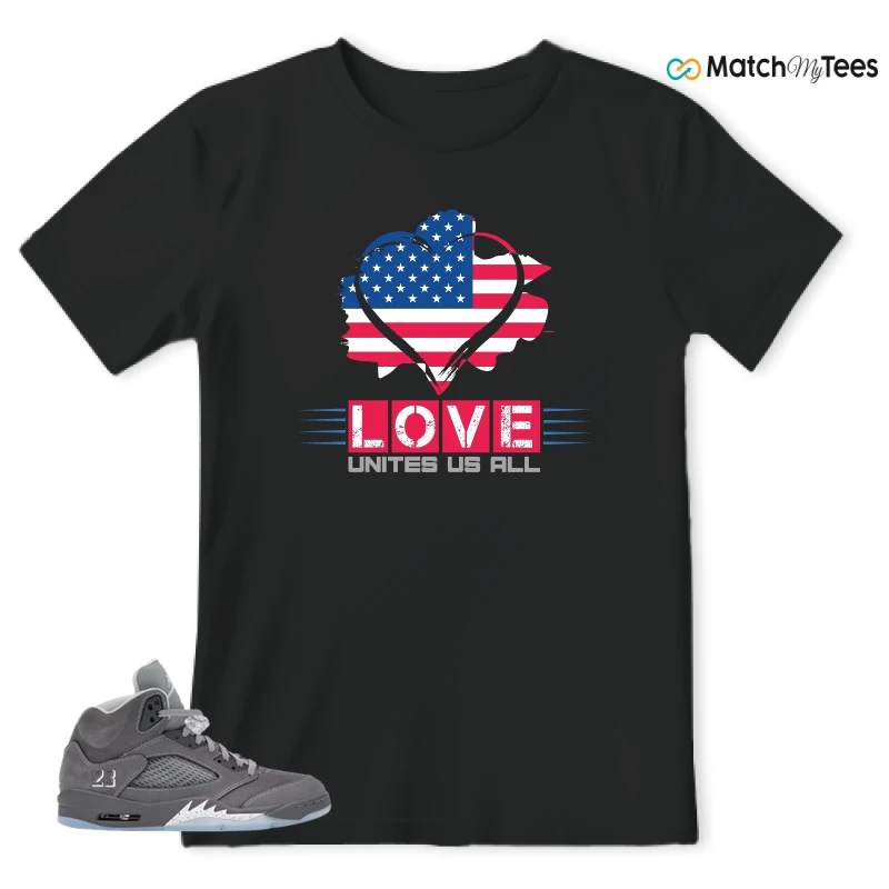 NIKE AIR JORDAN 5 RETRO WOLF GREY 2026 SNEAKER Matching Tees t-shirt