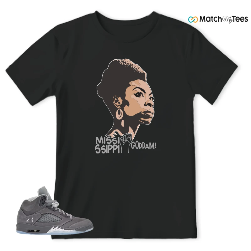 NIKE AIR JORDAN 5 RETRO WOLF GREY 2026 SNEAKER Matching Tees t-shirt
