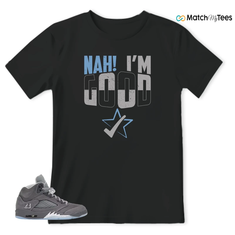 NIKE AIR JORDAN 5 RETRO WOLF GREY 2026 SNEAKER Matching Tees t-shirt