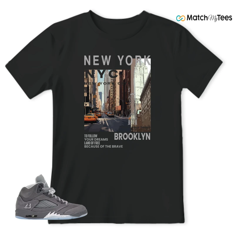 NIKE AIR JORDAN 5 RETRO WOLF GREY 2026 SNEAKER Matching Tees t-shirt