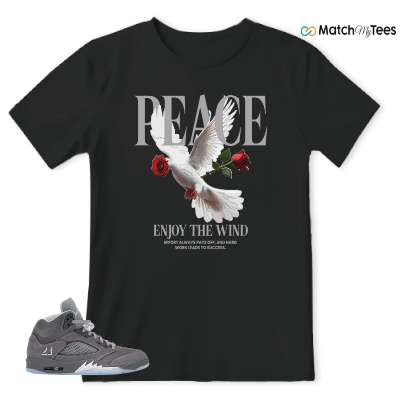 NIKE AIR JORDAN 5 RETRO WOLF GREY 2026 SNEAKER Matching Tees t-shirt