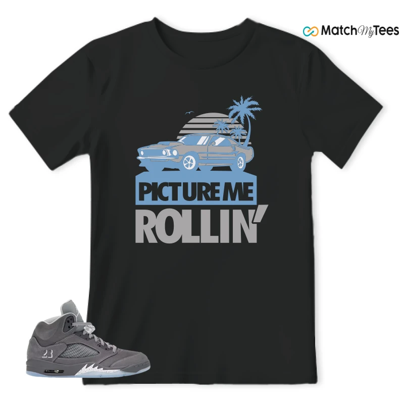 NIKE AIR JORDAN 5 RETRO WOLF GREY 2026 SNEAKER Matching Tees t-shirt