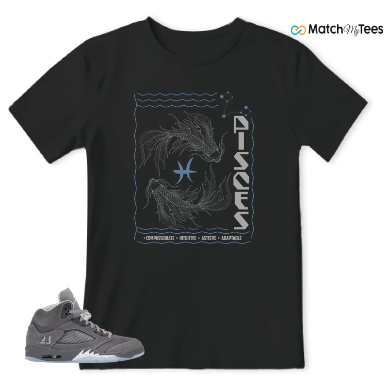 NIKE AIR JORDAN 5 RETRO WOLF GREY 2026 SNEAKER Matching Tees t-shirt