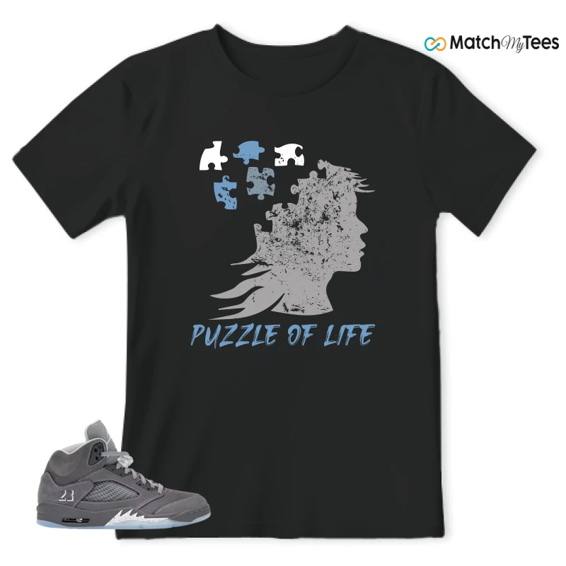 NIKE AIR JORDAN 5 RETRO WOLF GREY 2026 SNEAKER Matching Tees t-shirt