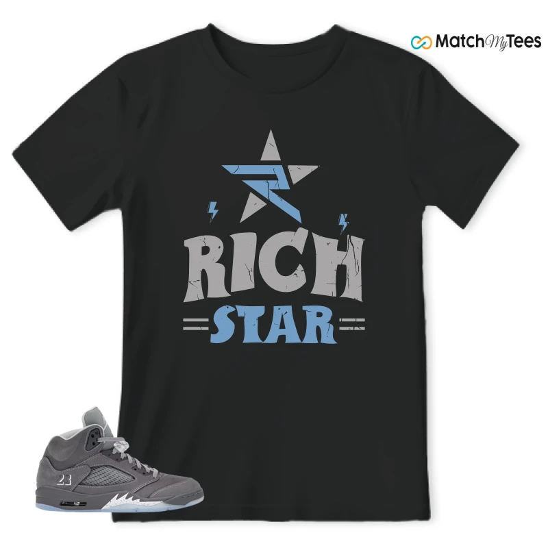 NIKE AIR JORDAN 5 RETRO WOLF GREY 2026 SNEAKER Matching Tees t-shirt