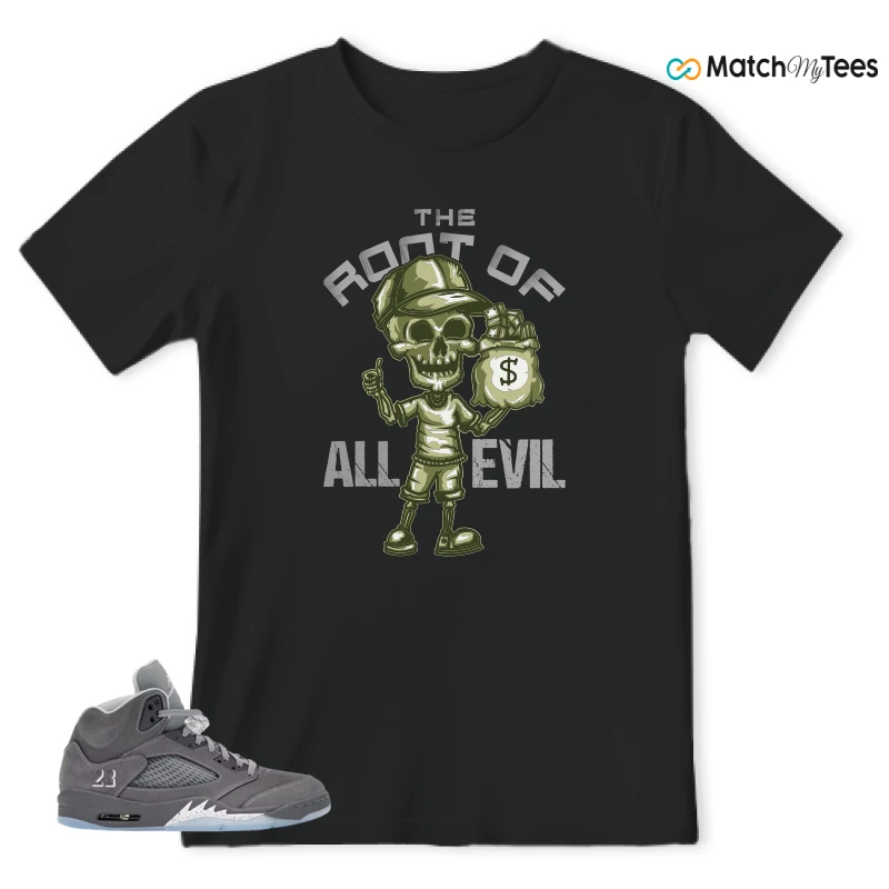 NIKE AIR JORDAN 5 RETRO WOLF GREY 2026 SNEAKER Matching Tees t-shirt