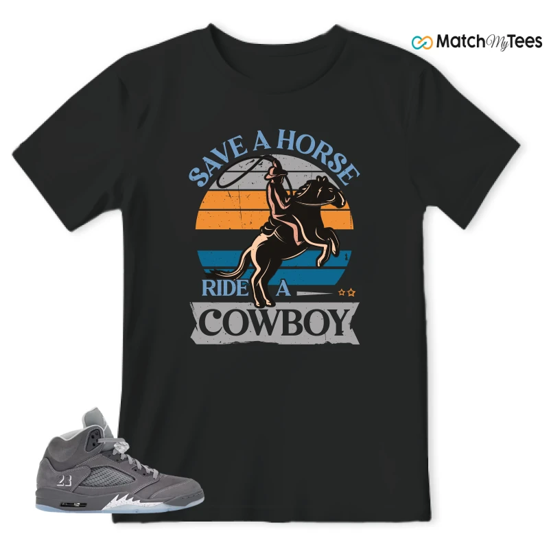 NIKE AIR JORDAN 5 RETRO WOLF GREY 2026 SNEAKER Matching Tees t-shirt