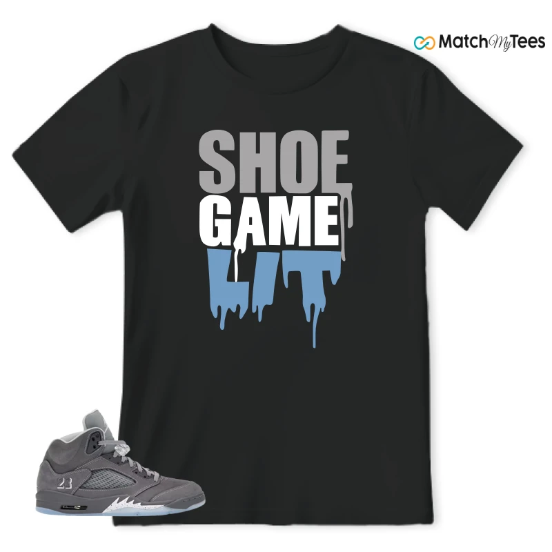 NIKE AIR JORDAN 5 RETRO WOLF GREY 2026 SNEAKER Matching Tees t-shirt