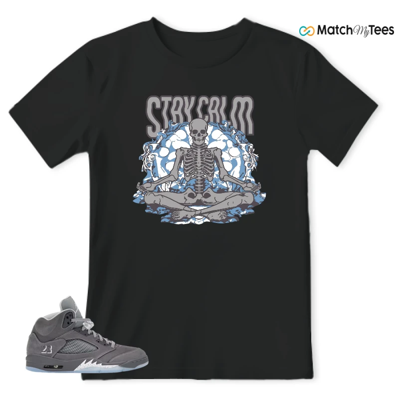 NIKE AIR JORDAN 5 RETRO WOLF GREY 2026 SNEAKER Matching Tees t-shirt