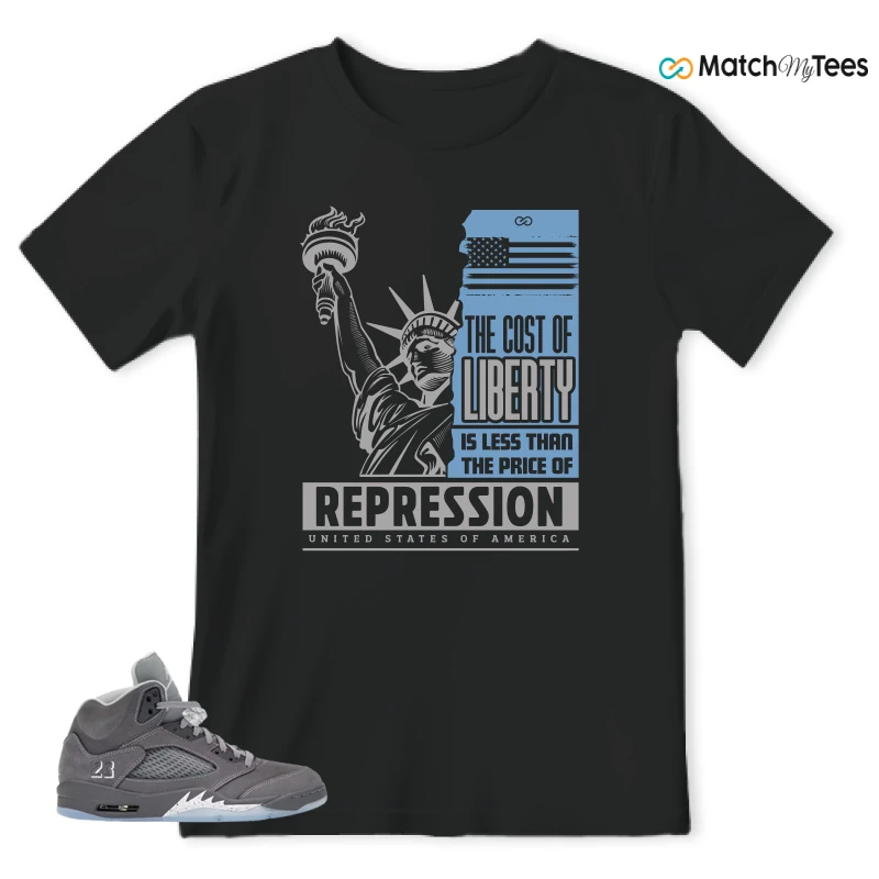 NIKE AIR JORDAN 5 RETRO WOLF GREY 2026 SNEAKER Matching Tees t-shirt