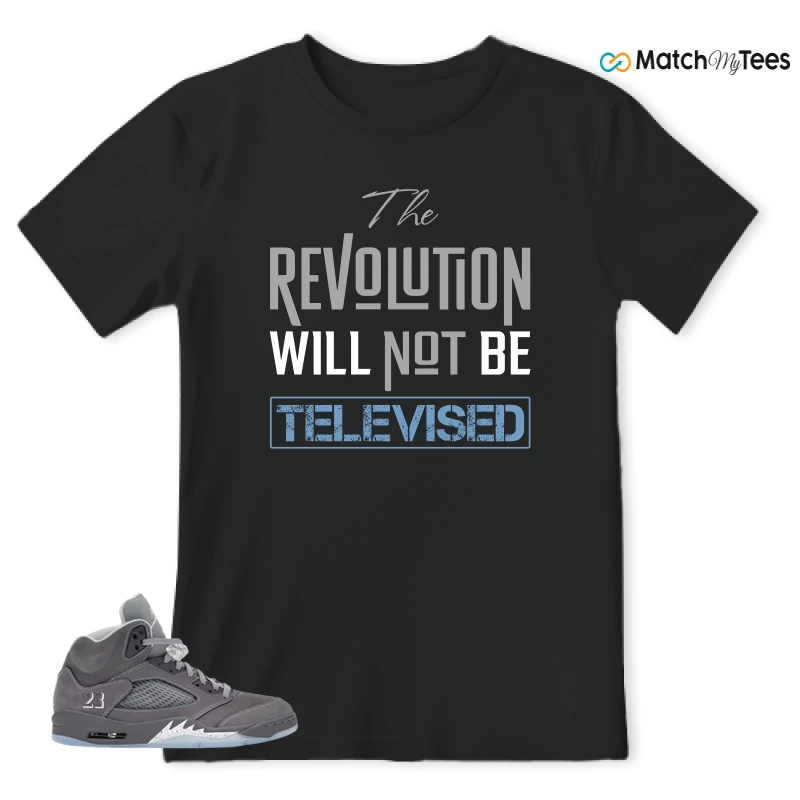 NIKE AIR JORDAN 5 RETRO WOLF GREY 2026 SNEAKER Matching Tees t-shirt
