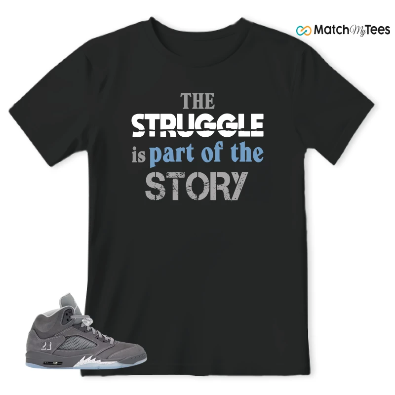 NIKE AIR JORDAN 5 RETRO WOLF GREY 2026 SNEAKER Matching Tees t-shirt