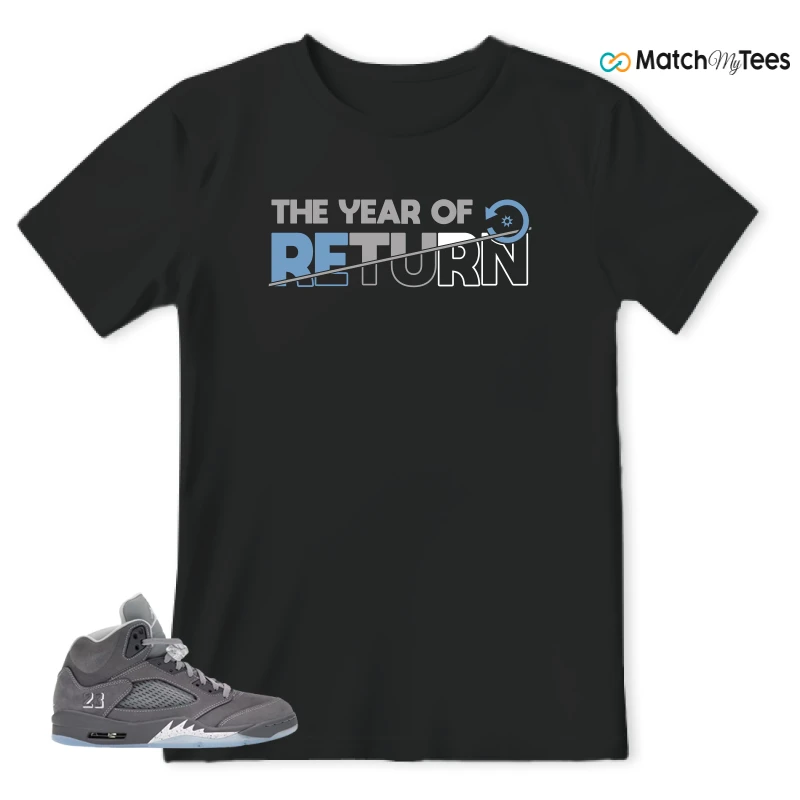 NIKE AIR JORDAN 5 RETRO WOLF GREY 2026 SNEAKER Matching Tees t-shirt