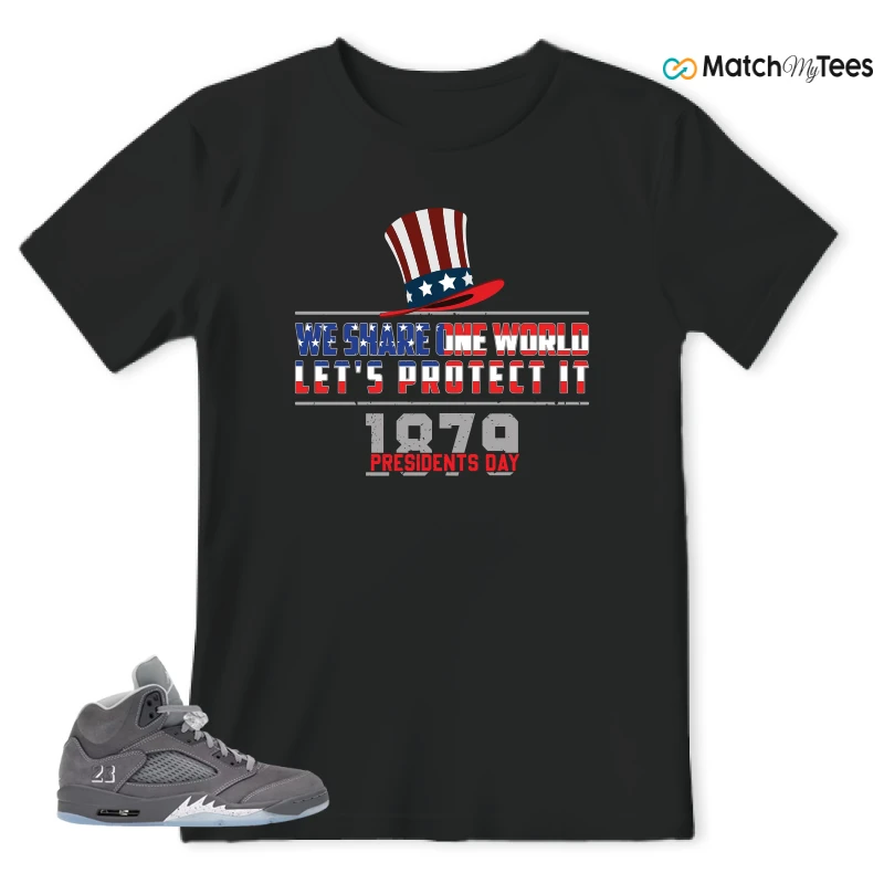 NIKE AIR JORDAN 5 RETRO WOLF GREY 2026 SNEAKER Matching Tees t-shirt