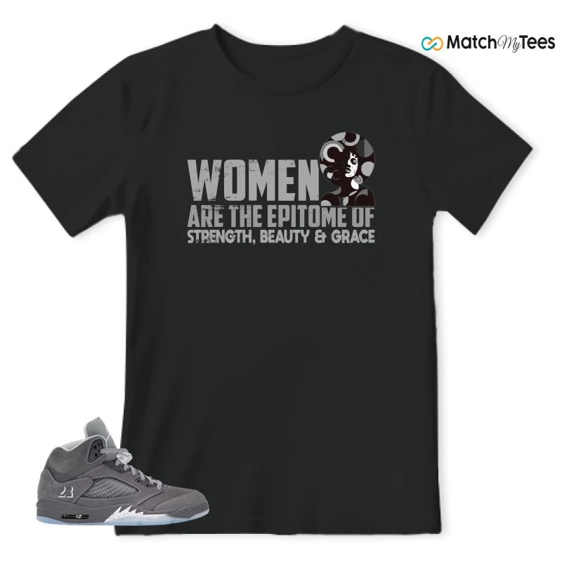 NIKE AIR JORDAN 5 RETRO WOLF GREY 2026 SNEAKER Matching Tees t-shirt