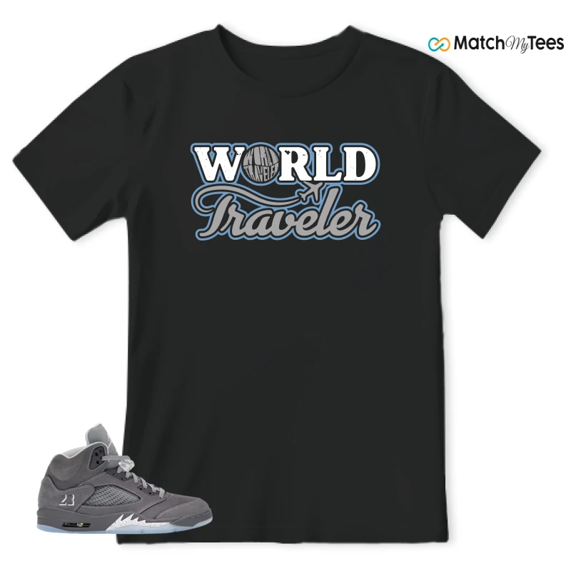 NIKE AIR JORDAN 5 RETRO WOLF GREY 2026 SNEAKER Matching Tees t-shirt