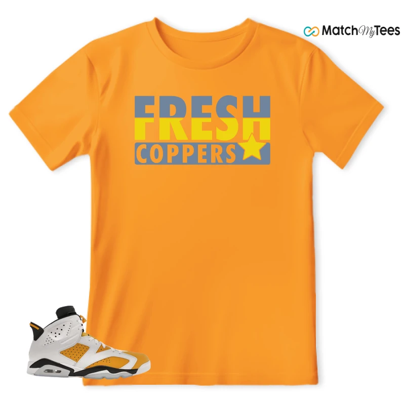 NIKE AIR JORDAN 6 YELLOW OCHRE SNEAKER Matching Tees t-shirt