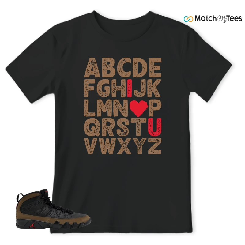 NIKE AIR JORDAN 9 OLIVE SNEAKER Matching Tees t-shirt
