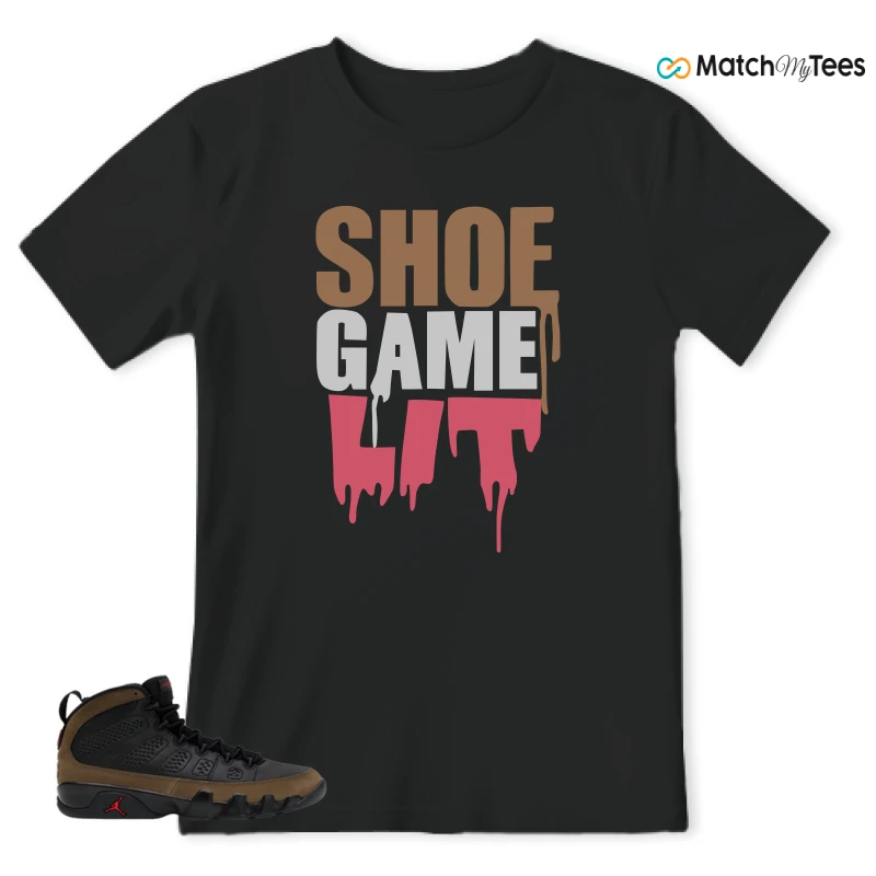 NIKE AIR JORDAN 9 OLIVE SNEAKER Matching Tees t-shirt