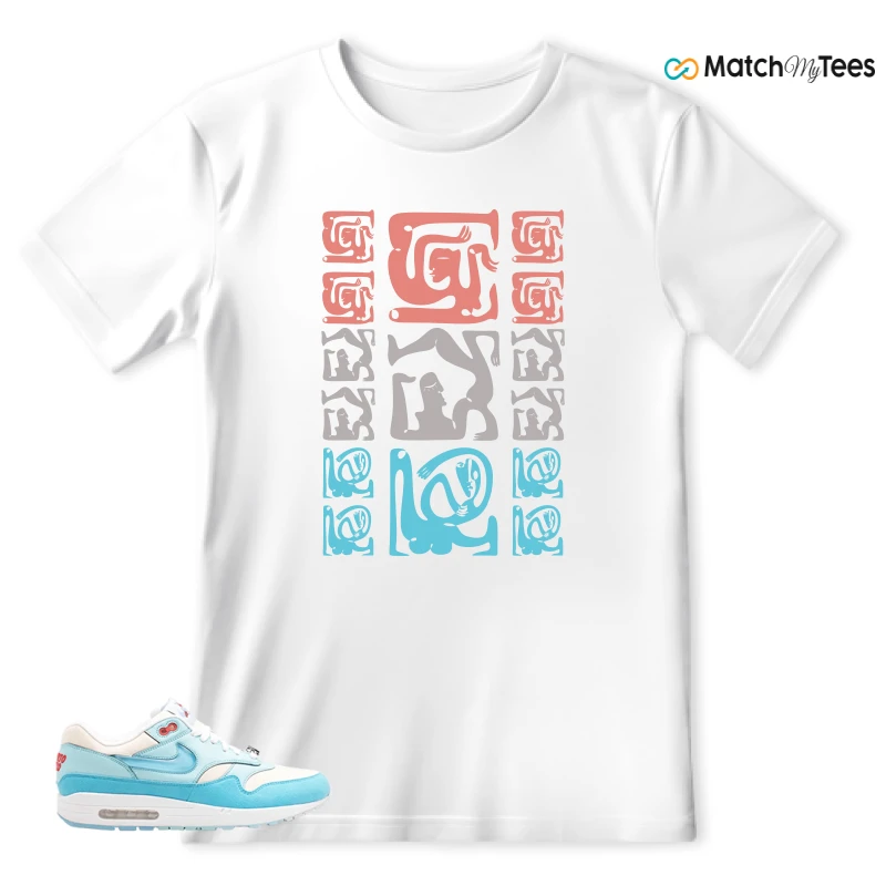 NIKE AIR MAX 1 PUERTO RICO BLUE GALE SNEAKER Matching Tees t-shirt