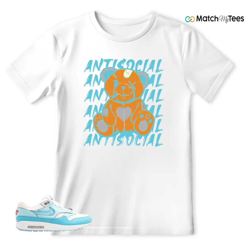 NIKE AIR MAX 1 PUERTO RICO BLUE GALE SNEAKER Matching Tees t-shirt