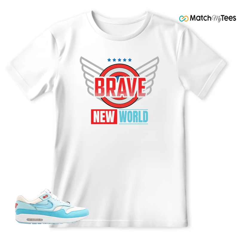NIKE AIR MAX 1 PUERTO RICO BLUE GALE SNEAKER Matching Tees t-shirt