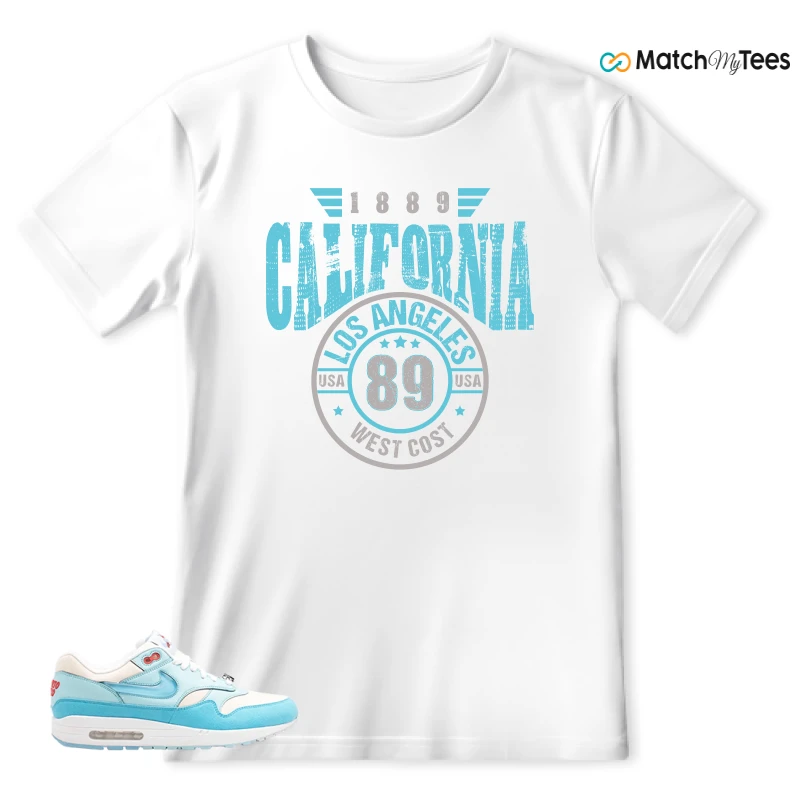 NIKE AIR MAX 1 PUERTO RICO BLUE GALE SNEAKER Matching Tees t-shirt